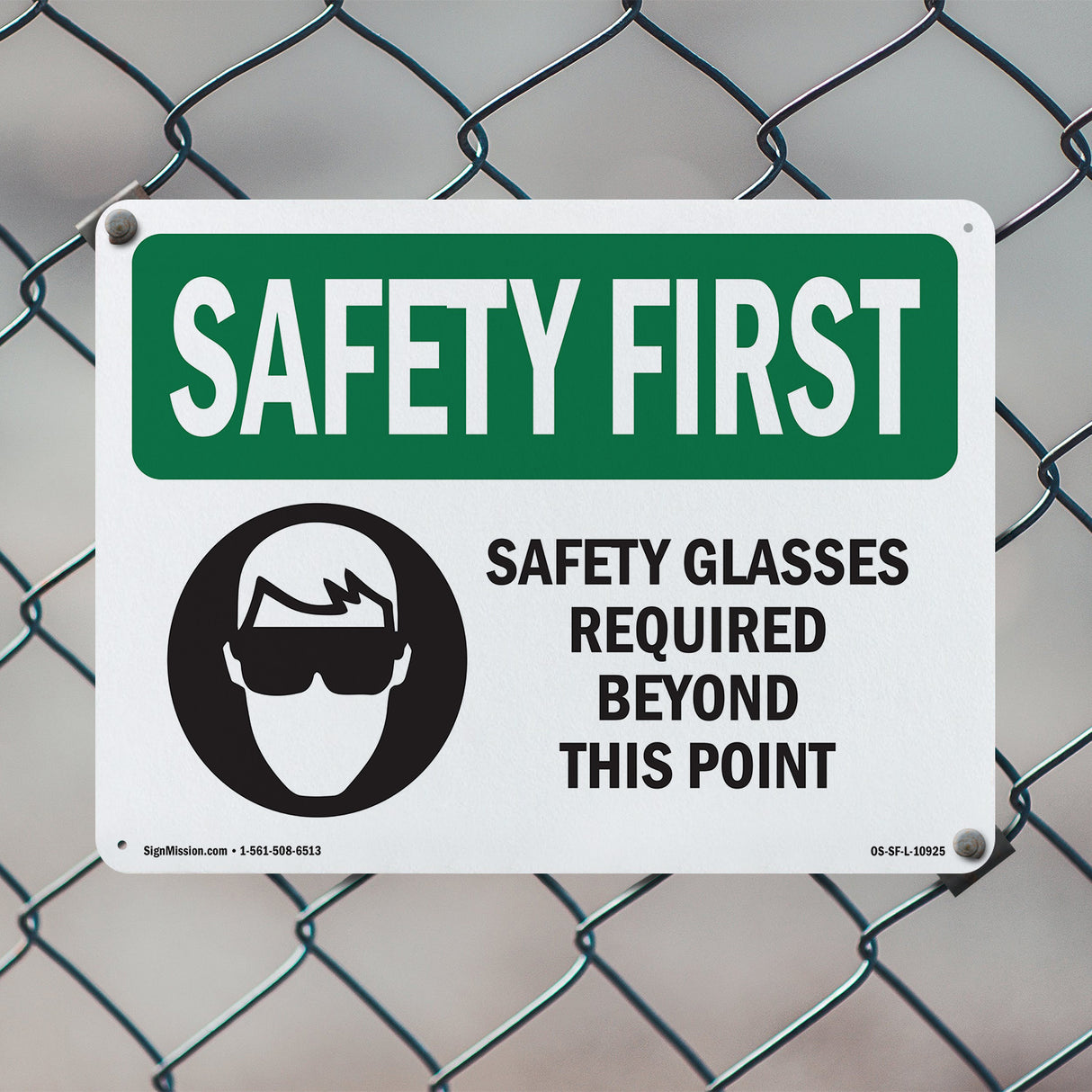 Safety Glasses Required Beyond With Symbol