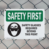 Safety Glasses Required Beyond With Symbol