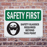 Safety Glasses Required Beyond With Symbol