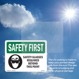 Safety Glasses Required Beyond With Symbol