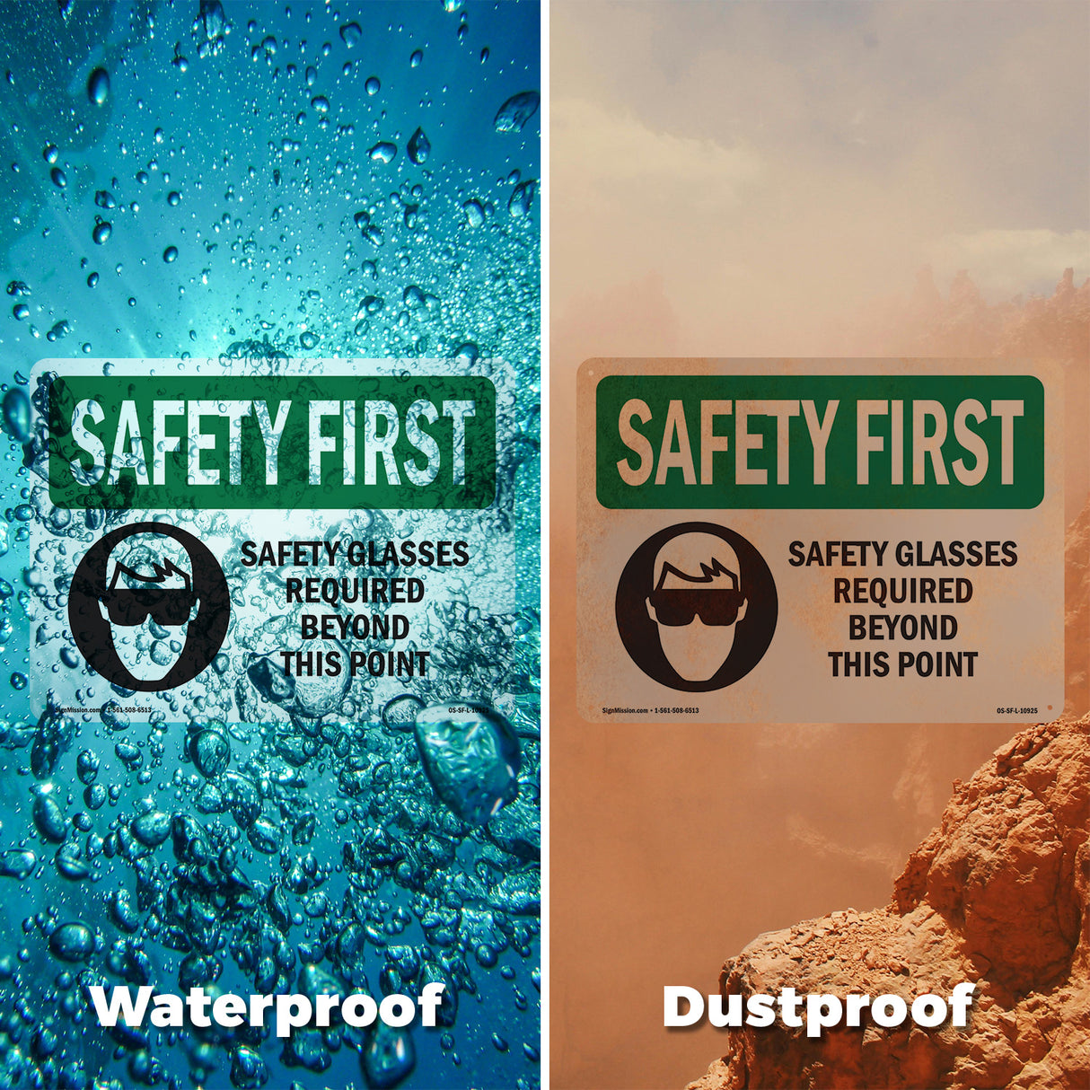 Safety Glasses Required Beyond With Symbol