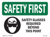 Safety Glasses Required Beyond With Symbol
