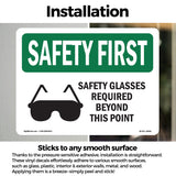 Safety Glasses Required Beyond With Symbol