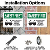 Safety Glasses Required Beyond With Symbol