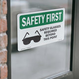 Safety Glasses Required Beyond With Symbol