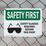 Safety Glasses Required Beyond With Symbol