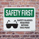 Safety Glasses Required Beyond With Symbol