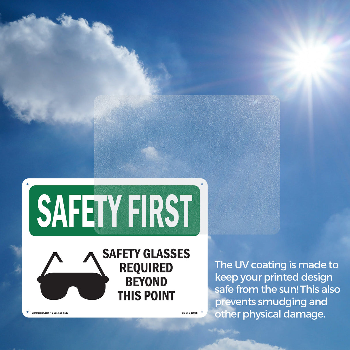 Safety Glasses Required Beyond With Symbol