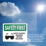 Safety Glasses Required Beyond With Symbol