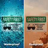 Safety Glasses Required Beyond With Symbol