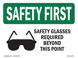 Safety Glasses Required Beyond With Symbol