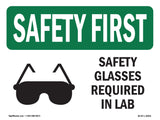 Safety Glasses Required In Lab With Symbol