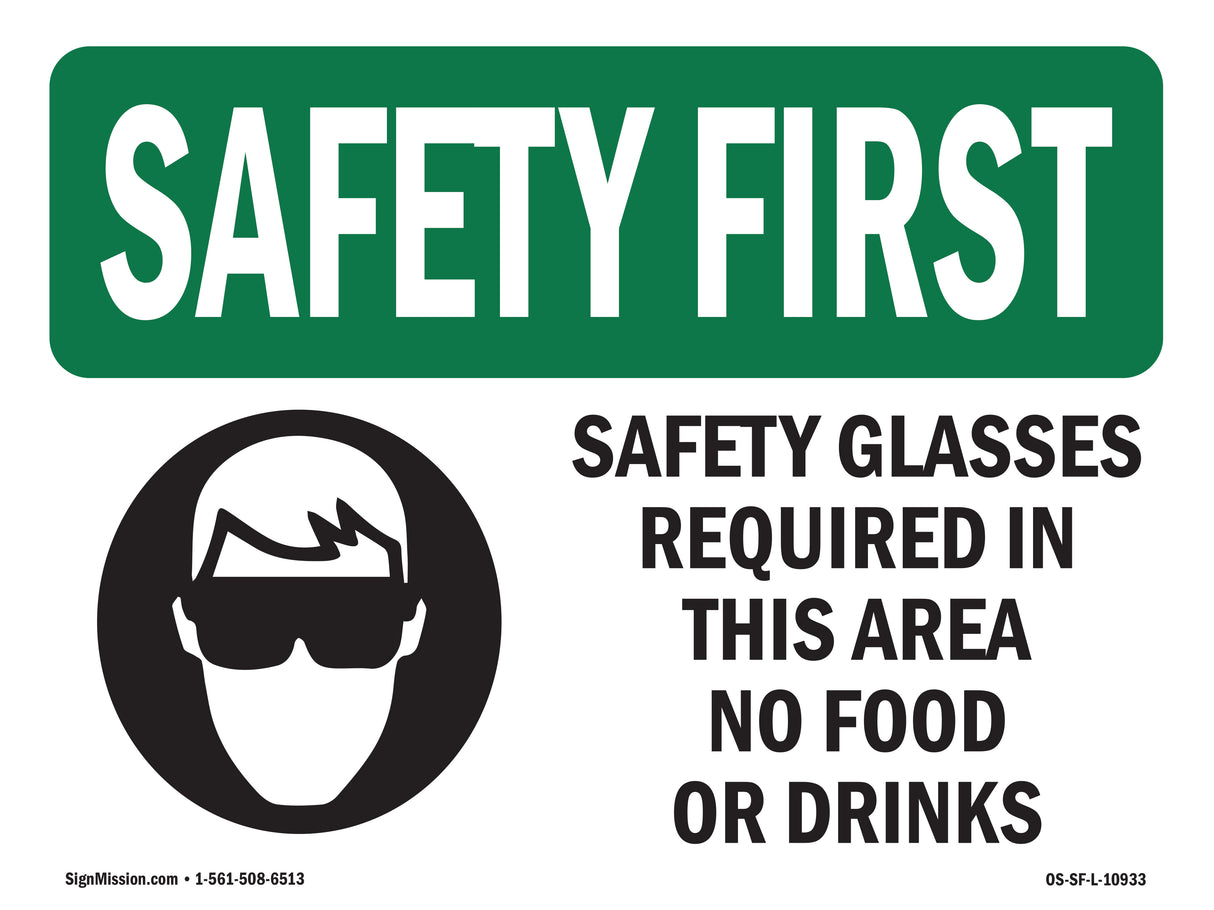 Safety Glasses Required In This With Symbol
