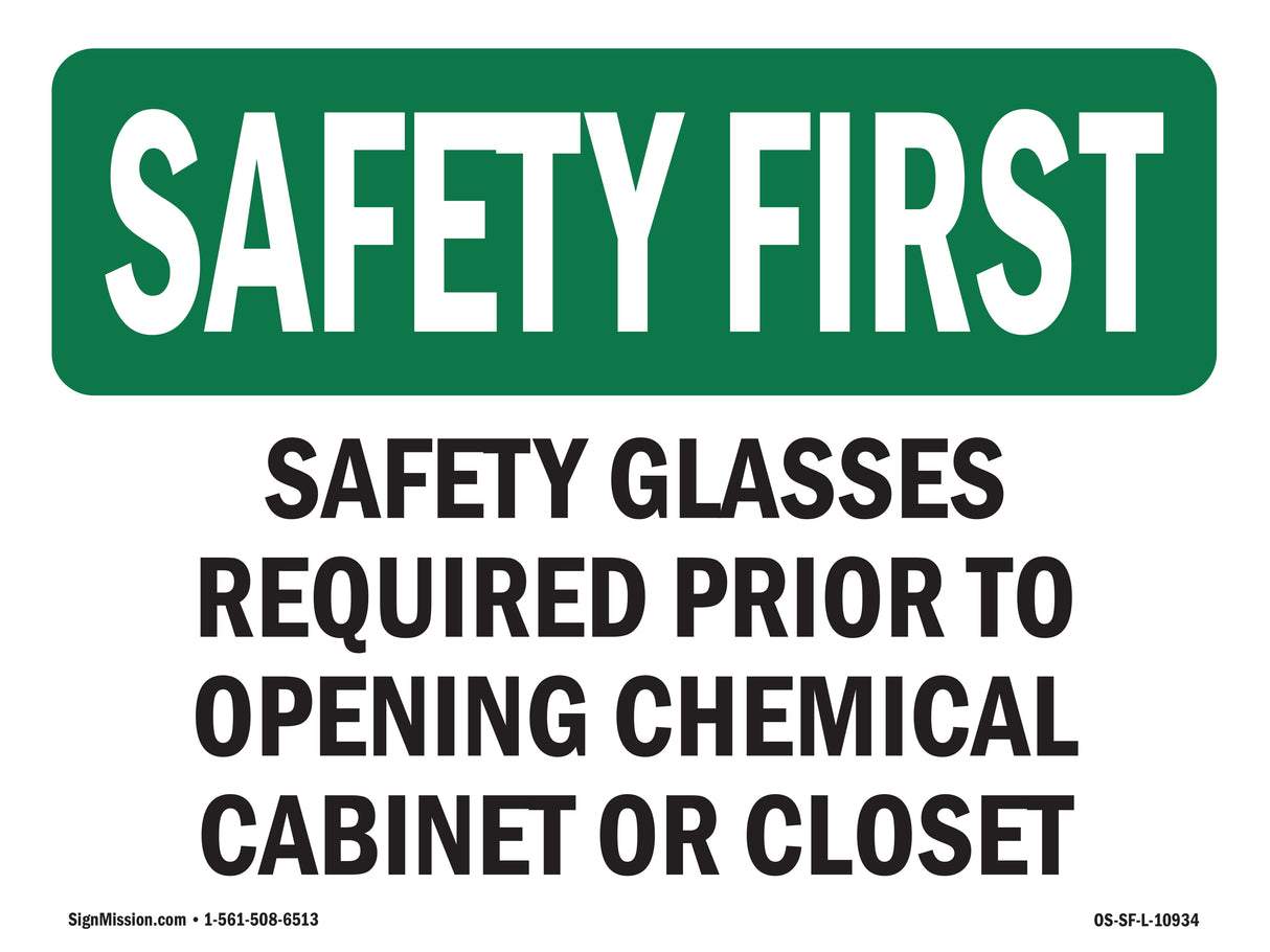 Safety Glasses Required Prior