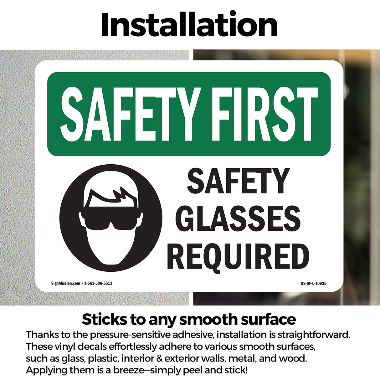Safety Glasses Required With Symbol