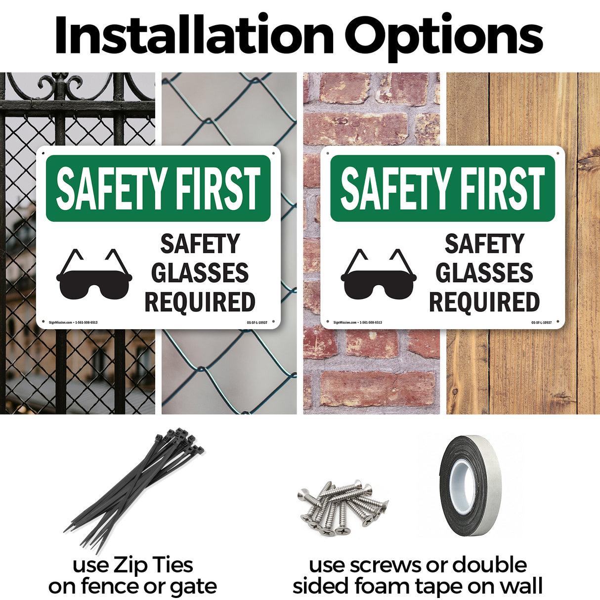 Safety Glasses Required With Symbol