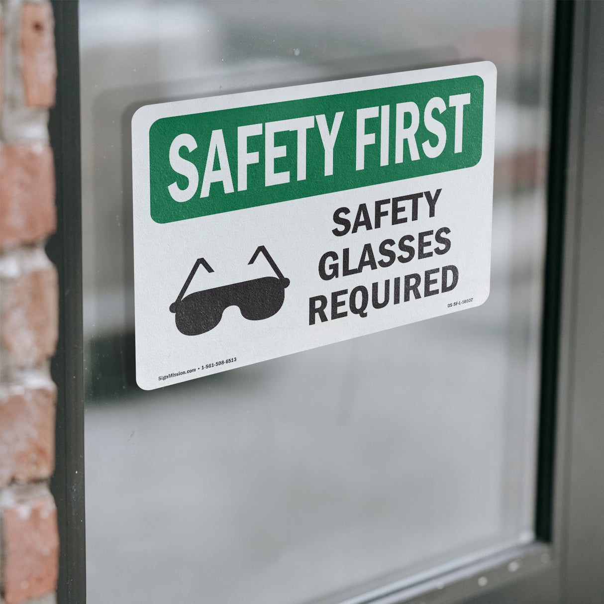 Safety Glasses Required With Symbol