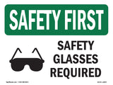 Safety Glasses Required With Symbol