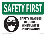 Safety Glasses Required When With Symbol