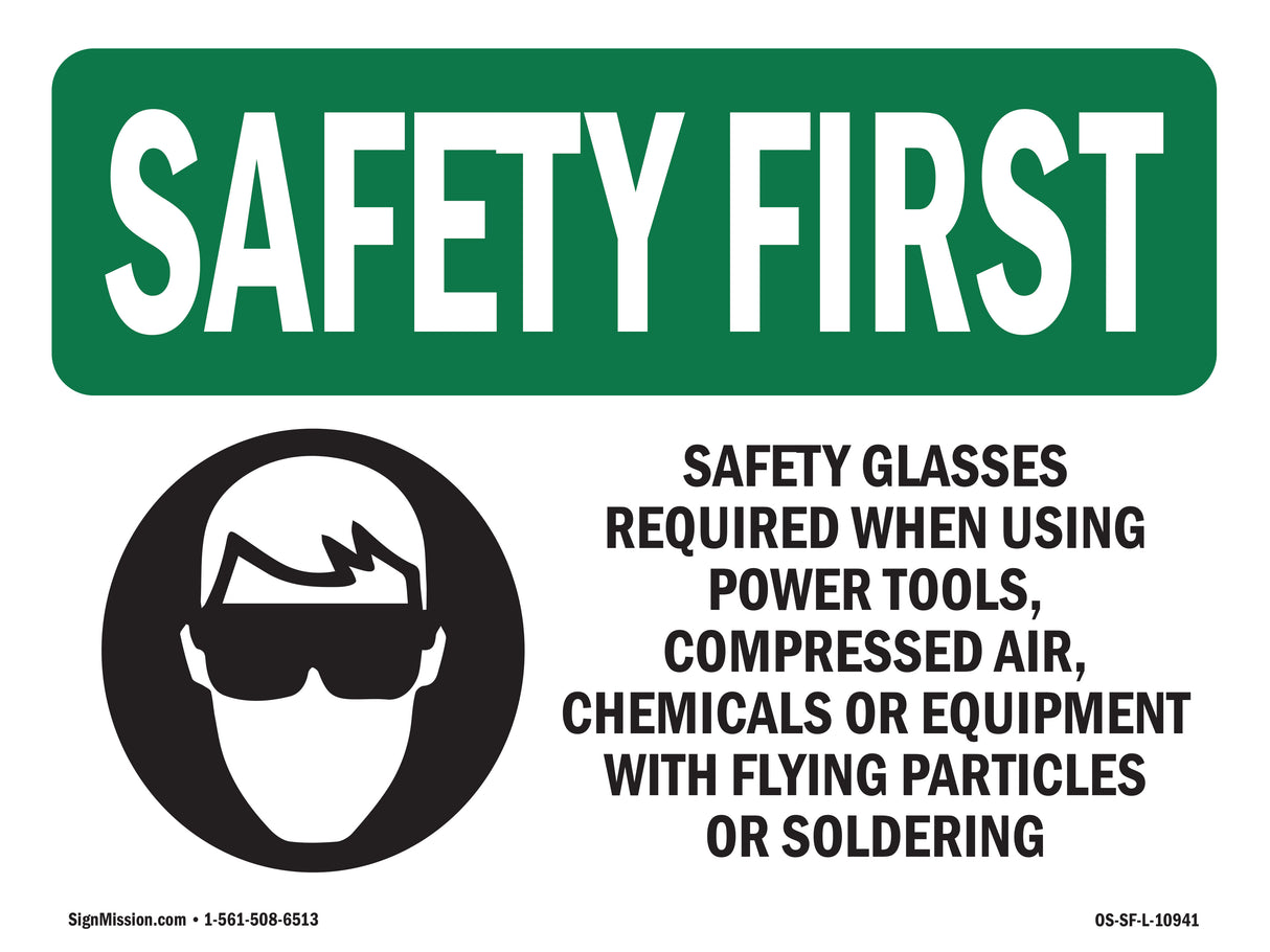 Safety Glasses Required When With Symbol