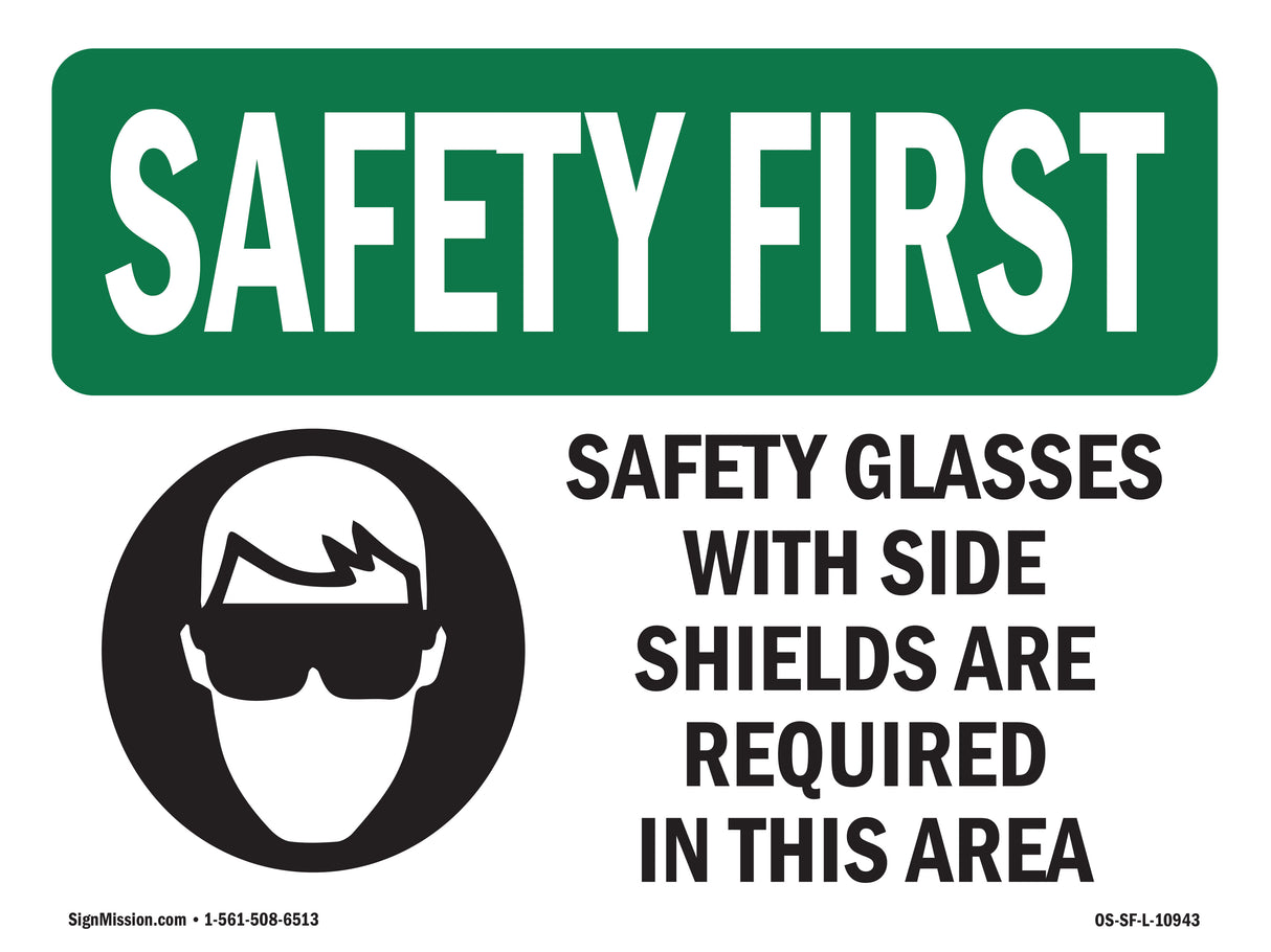 Safety Glasses With Side Shields With Symbol