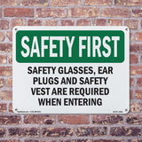 Safety Glasses, Ear Plugs And