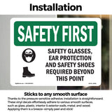 Safety Glasses, Ear Protection With Symbol
