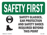 Safety Glasses, Ear Protection With Symbol