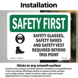 Safety Glasses, Safety Shoes With Symbol