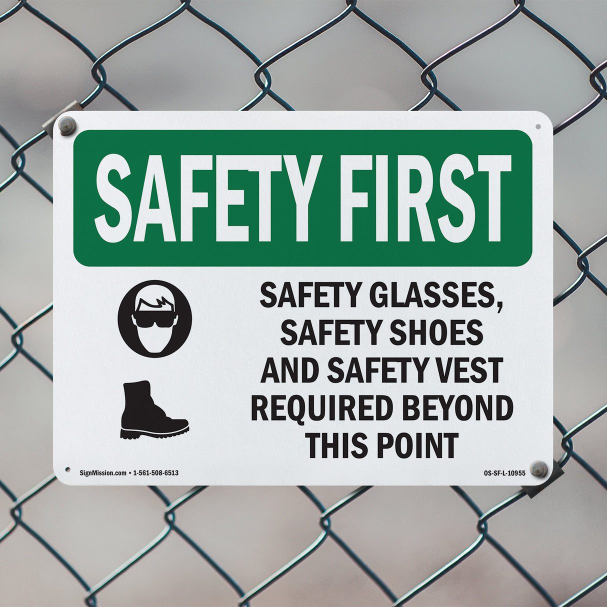 Safety Glasses, Safety Shoes With Symbol