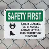 Safety Glasses, Safety Shoes With Symbol