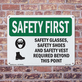 Safety Glasses, Safety Shoes With Symbol