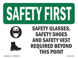 Safety Glasses, Safety Shoes With Symbol