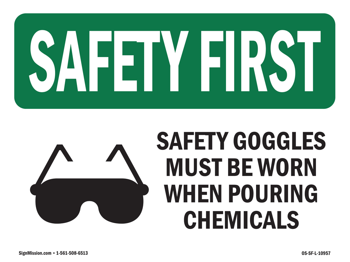 Safety Goggles Must Be Worn With Symbol