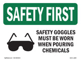 Safety Goggles Must Be Worn With Symbol