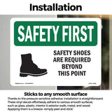 Safety Shoes Are Required Beyond With Symbol