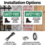 Safety Shoes Are Required Beyond With Symbol