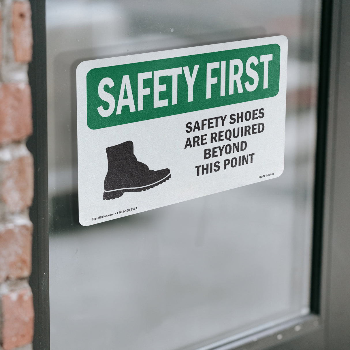 Safety Shoes Are Required Beyond With Symbol
