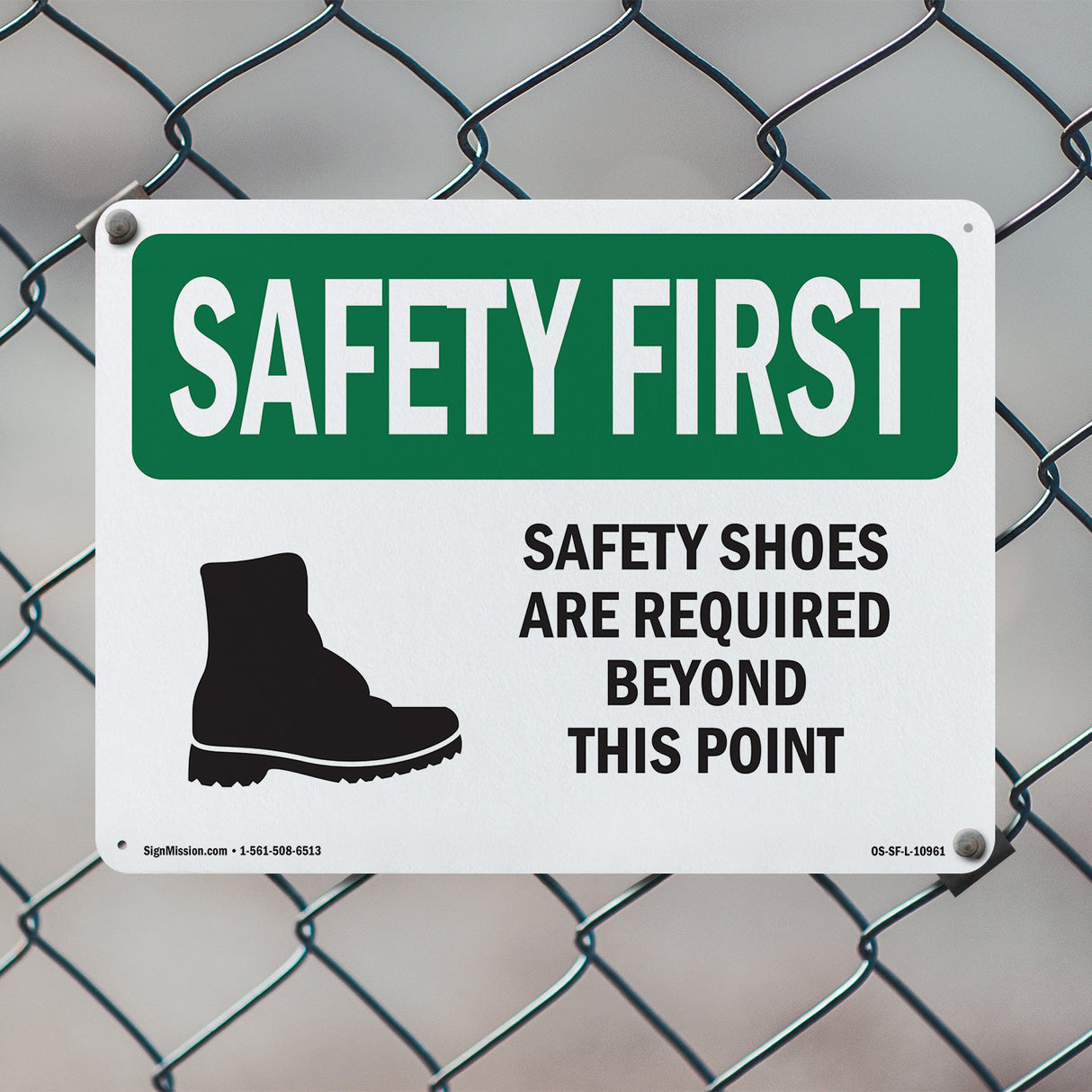 Safety Shoes Are Required Beyond With Symbol