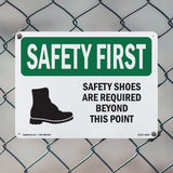 Safety Shoes Are Required Beyond With Symbol