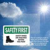 Safety Shoes Are Required Beyond With Symbol