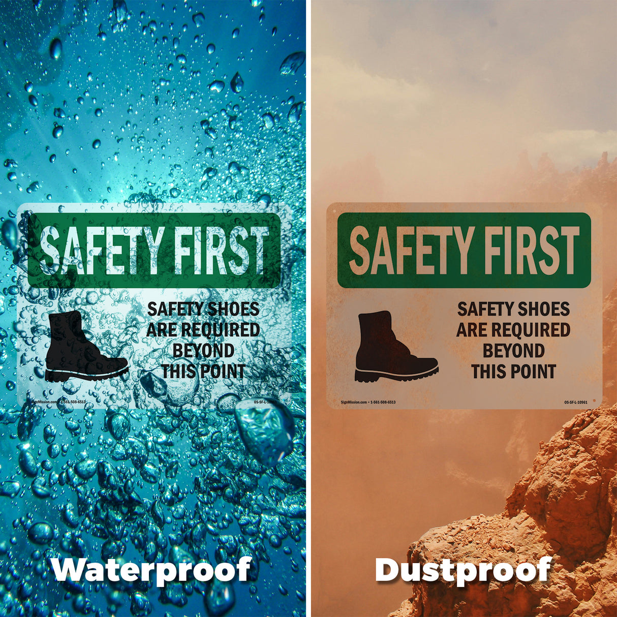 Safety Shoes Are Required Beyond With Symbol