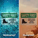 Safety Shoes Are Required Beyond With Symbol