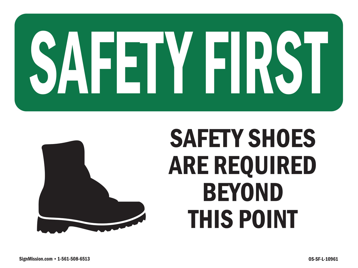 Safety Shoes Are Required Beyond With Symbol