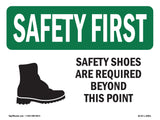 Safety Shoes Are Required Beyond With Symbol