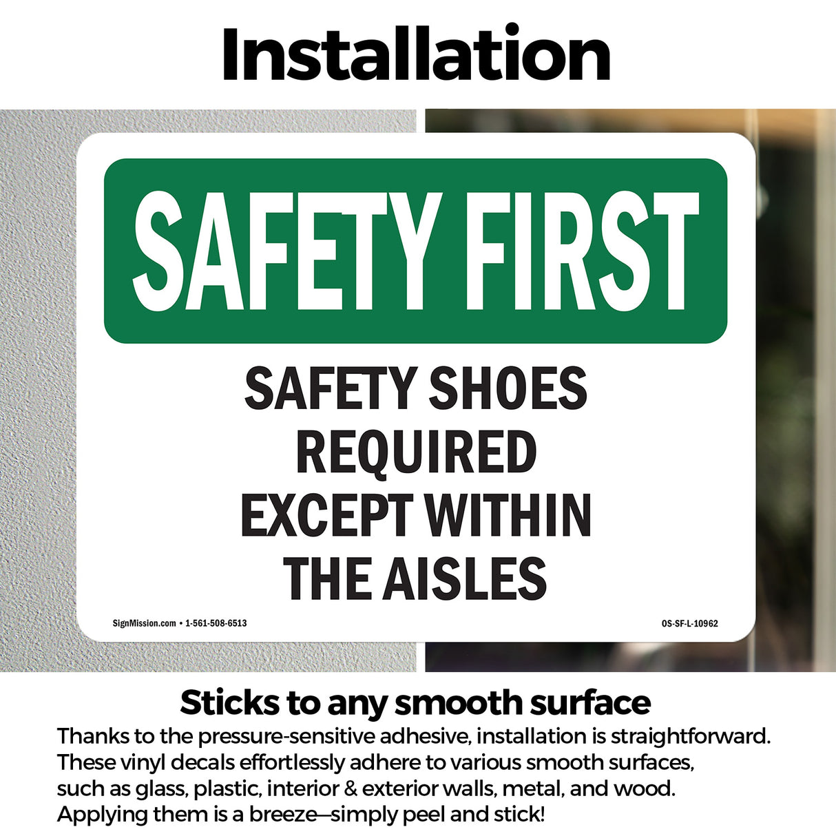 Safety Shoes Required Except Within