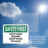 Safety Shoes Required Except Within