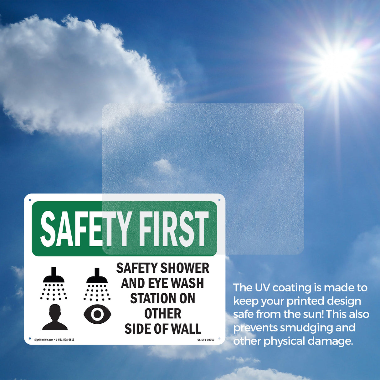 Safety Shower And Eye Wash Station With Symbol