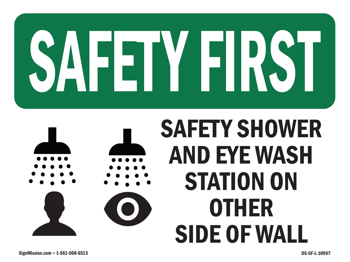 Safety Shower And Eye Wash Station With Symbol
