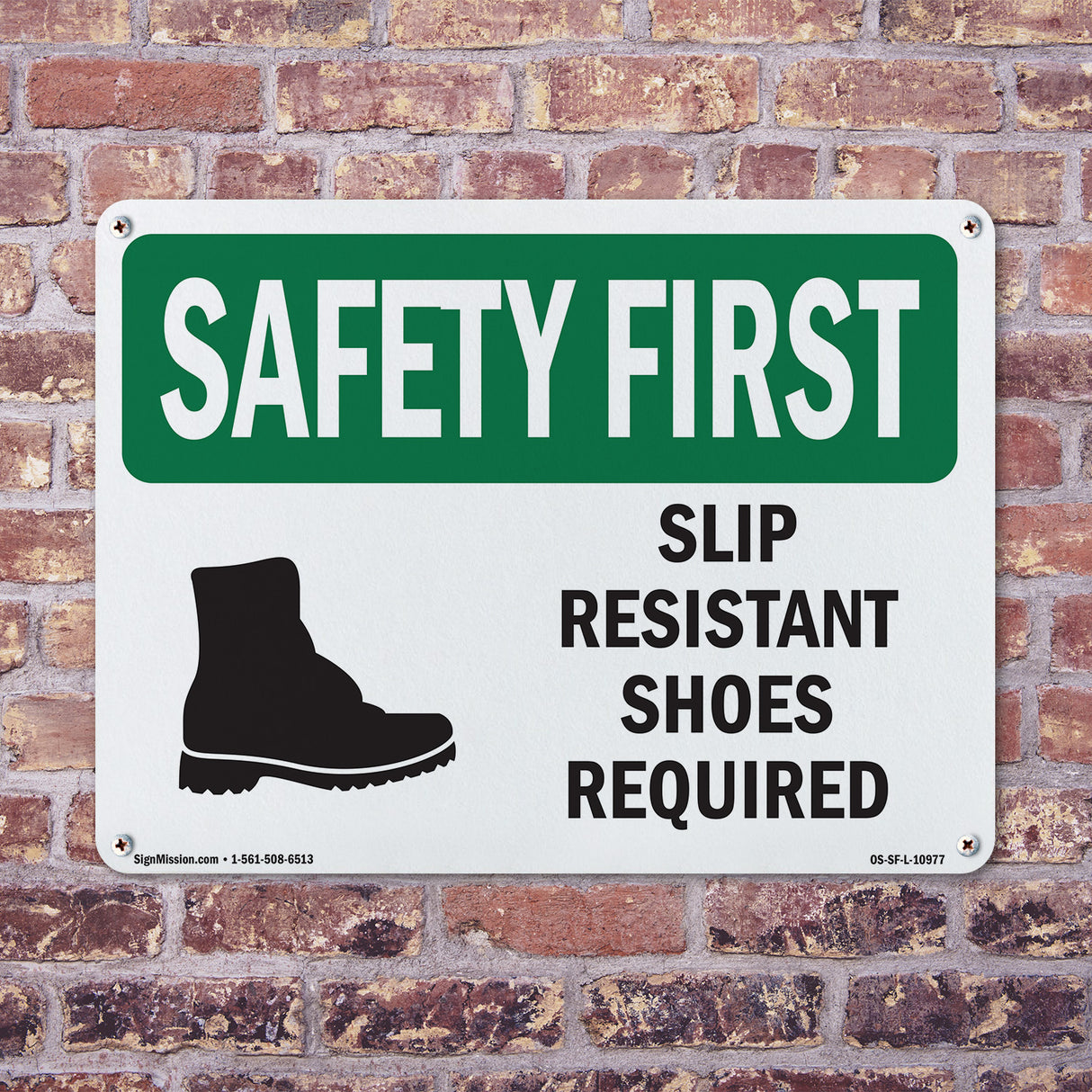 Slip Resistant Shoes Required With Symbol